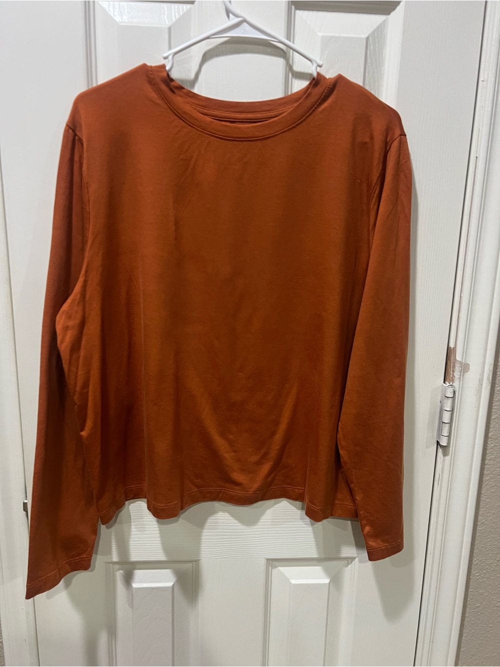 A New Day - Women's Crew-Neck Long-Sleeve Shirt Orange Size XL